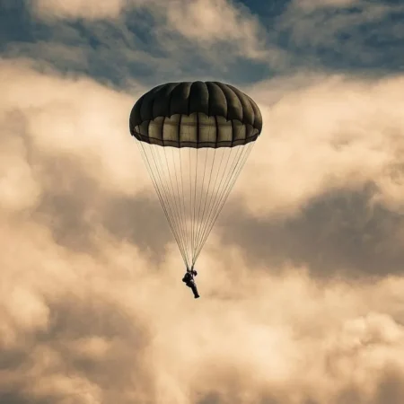 El equipo de salto Liberty y recreadores de la 82.ª División Aerotransportada en Normandía, una experiencia de turismo cultural y viajes de historia para descubrir el patrimonio de la Segunda Guerra Mundial.