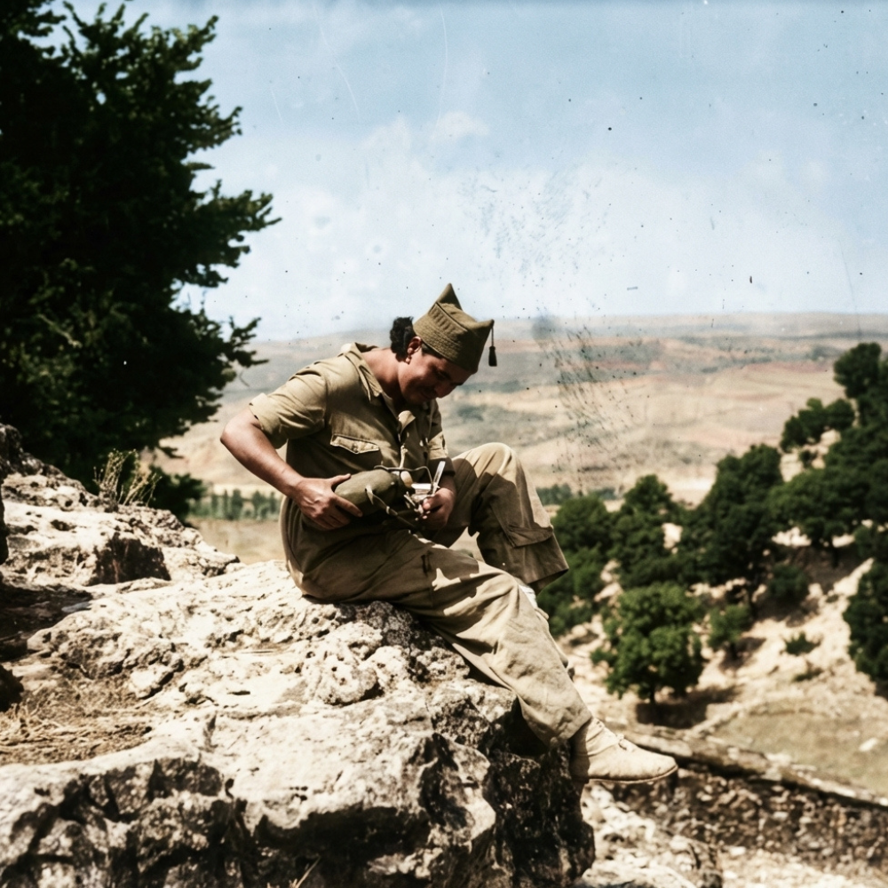 Enfermera en Mirabueno (Guadalajara) durante la Guerra Civil Española, fotografía histórica sanitaria y asistencia médica en el conflicto