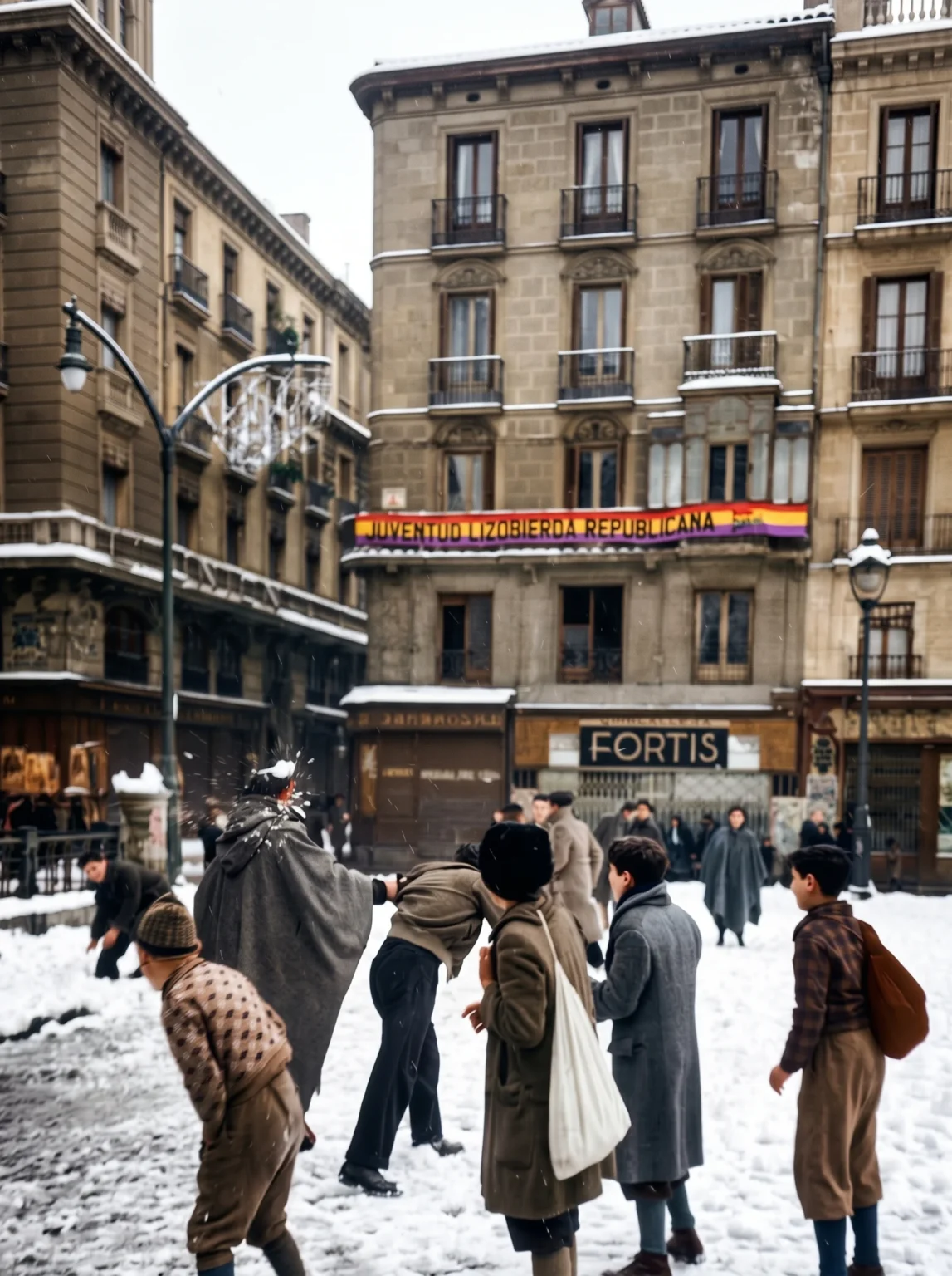 Organización Nevada en Madrid durante la Guerra Civil Española en 1938, una imagen histórica vinculada a los viajes de historia, el turismo cultural y las experiencias en destinos de memoria y patrimonio histórico.