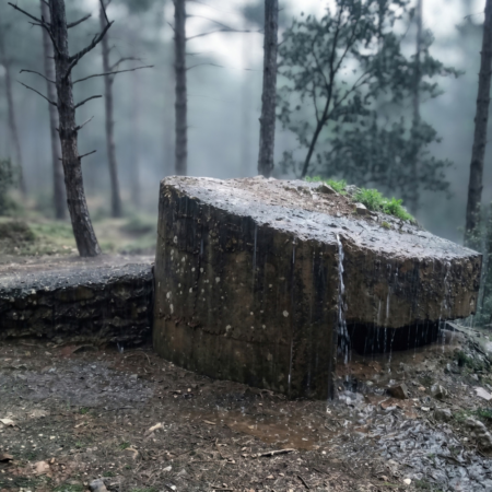 Bunker en la posición El Pinar en el Frente del Agua, escenario de la Guerra Civil Española en la Sierra Norte de Madrid, para descubrir mediante viajes de historia, turismo cultural y experiencias de patrimonio y memoria histórica.